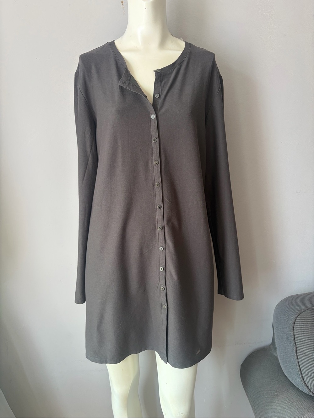 Eileen Fisher Tunic Button Up Shirt Stretch